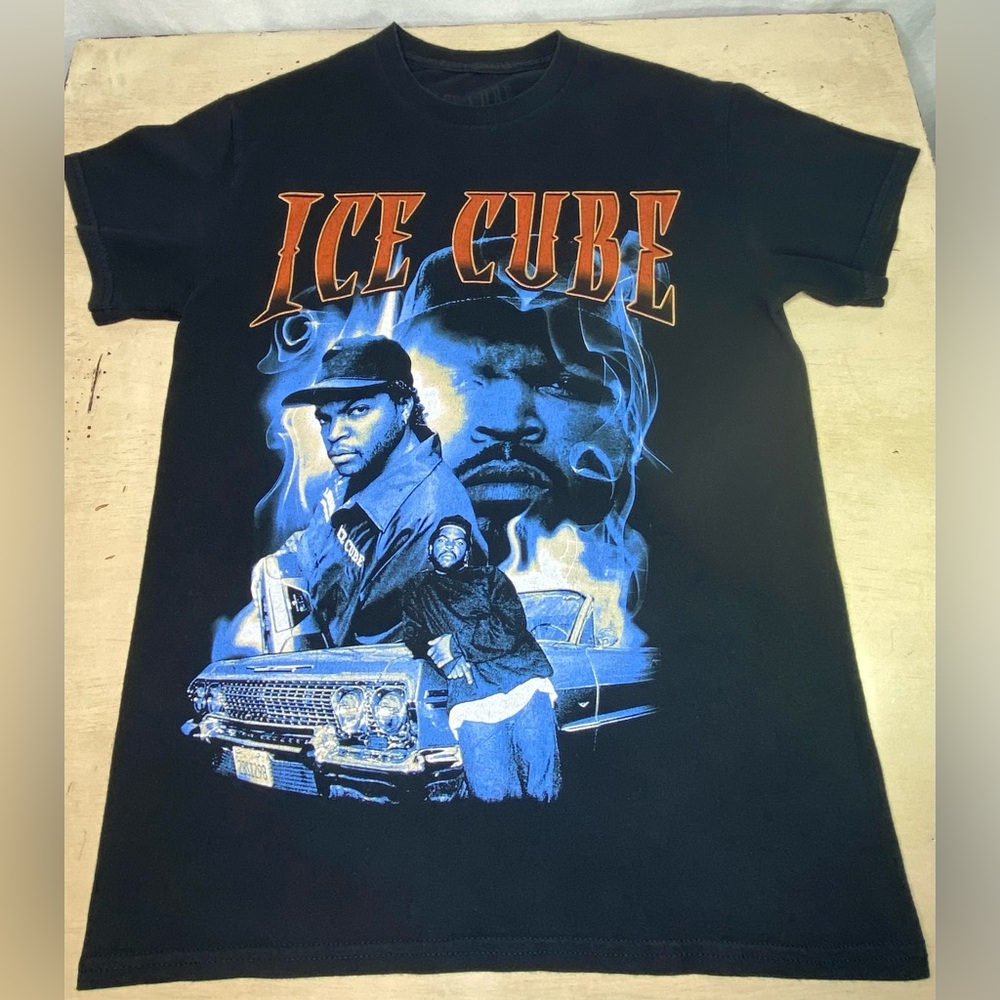 Vintage 1993 Ice Cube T-Shirt Black Small Mens Rap Hip Hop Old School Legend